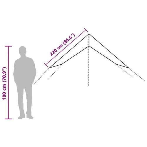 Cerada za kampiranje sivo-narančasti 420 x 294 cm vodootporna - Siva 420 x 440 cm taft 1 Cijena