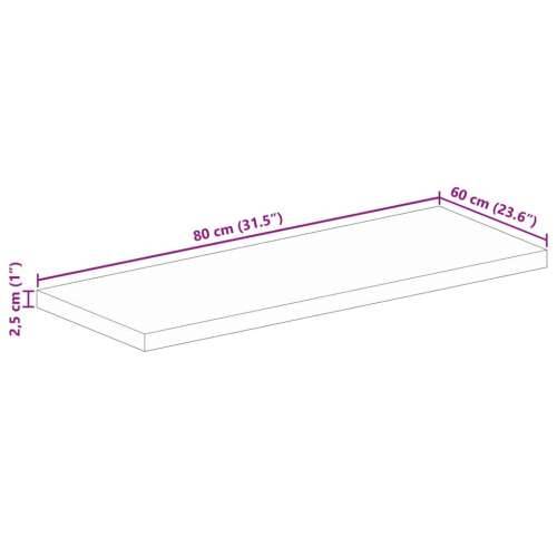 Stolna ploča 80x60x2,5 cm pravokutna od masivnog drva bagrema - Bagremovo drvo (prirodno) 80 x 60 cm 1 25 mm Cijena