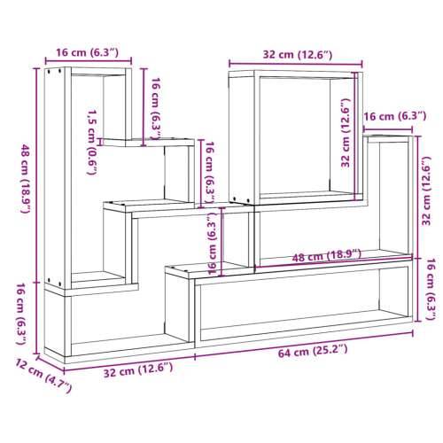 Zidna polica boja hrasta sonome 96x12x64 cm konstruirano drvo - Sivi hrast sonoma 1 Cijena