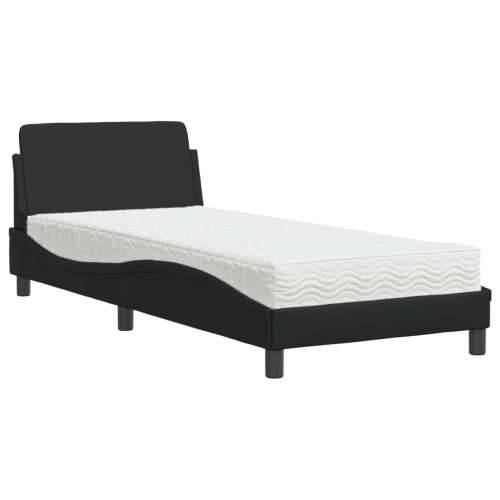 Krevet s madracem crni 90x190 cm od umjetne kože - Crna 90 x 190 cm Cijena