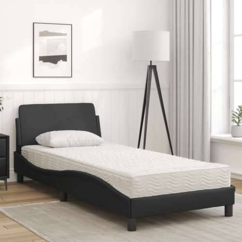 Krevet s madracem crni 90x190 cm od umjetne kože - Crna 90 x 190 cm Cijena