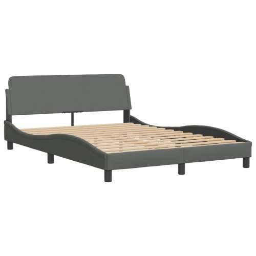 Krevet s madracem tamnosivi 140x190 cm od tkanine - Tamno siva 140 x 190 cm Cijena