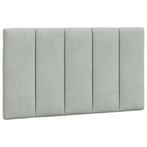 Krevet s madracem svjetlosivi 90x190 cm baršunasti - Svjetlosiva 90 x 190 cm Cijena