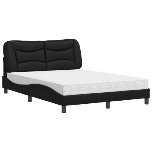 Krevet s madracem crni 140 x 190 cm od umjetne kože - Crna 140 x 190 cm Cijena