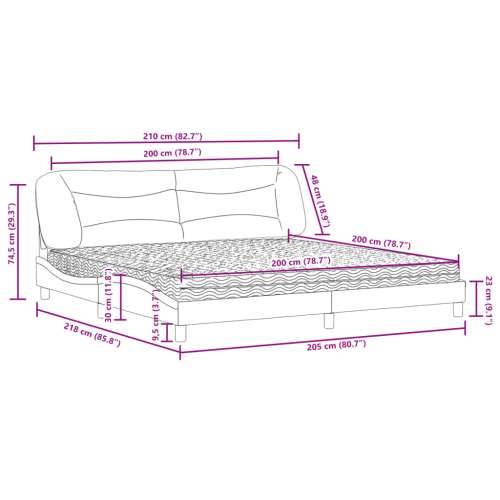Krevet s madracem sivi 200 x 200 cm od umjetne kože - Siva 200 x 200 cm Cijena