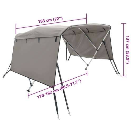 Tenda bimini s 3 luka i bočnim stijenkama 183x(170-182)x137 cm - antracit siva 183 x (170-182) x 137 cm 1 bez mrežice Cijena