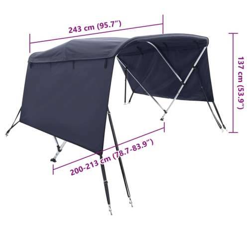 Tenda bimini s 4 luka i bočnim stijenkama 243x(200-213)x137 cm - Plava 243 x (200-213) x 137 cm 1 bez mrežice Cijena