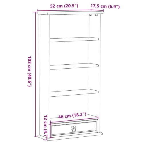 CD stalak – Ormarić za CD-ove Corona 52 x 17,5 x 103 cm od masivne borovine Cijena