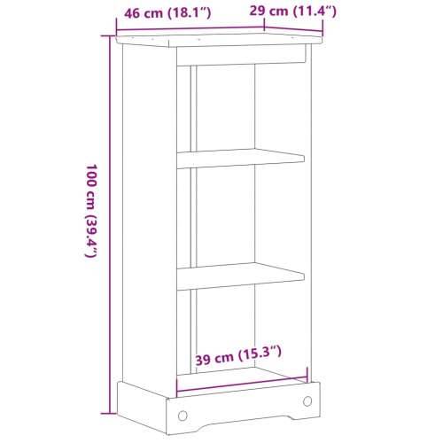 Regal za knjige Corona 46 x 29 x 100 cm od masivne borovine Cijena