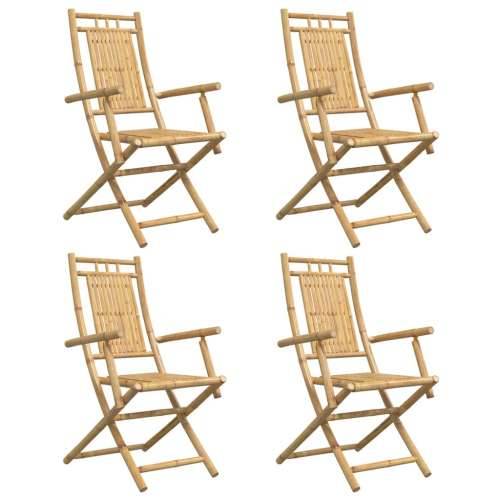 Sklopive vrtne stolice 4 kom 53 x 66 x 99 cm od bambusa - 4 S naslonom za ruke Cijena