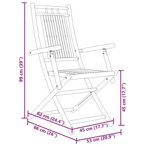 Sklopive vrtne stolice 4 kom 53 x 66 x 99 cm od bambusa - 4 S naslonom za ruke Cijena