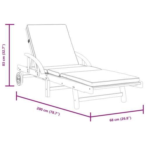 Ležaljke za sunčanje s jastucima 2 kom 200x68x83cm drvo bagrema - Tamno siva 2 Bez stola Cijena