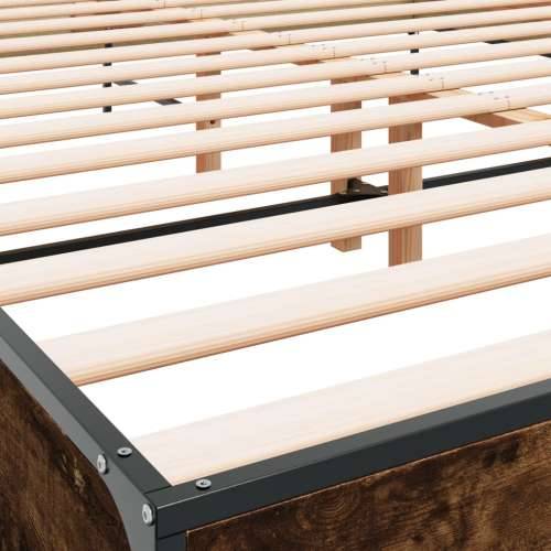 Okvir kreveta boja hrasta 140x200 cm konstruirano drvo i metal Dimljeni hrast 140 x 200 cm Cijena