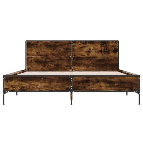 Okvir za krevet boja hrasta 150x200cm konstruirano drvo i metal - Dimljeni hrast 150 x 200 cm Cijena