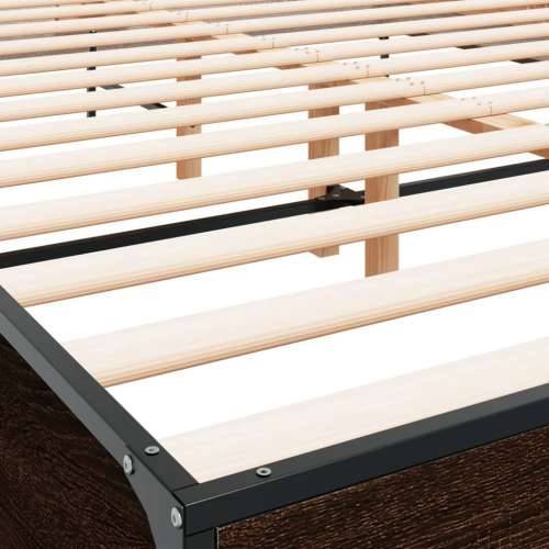 Okvir za krevet smeđi hrast 150x200cm konstruirano drvo i metal - Smeđi hrast 150 x 200 cm Cijena