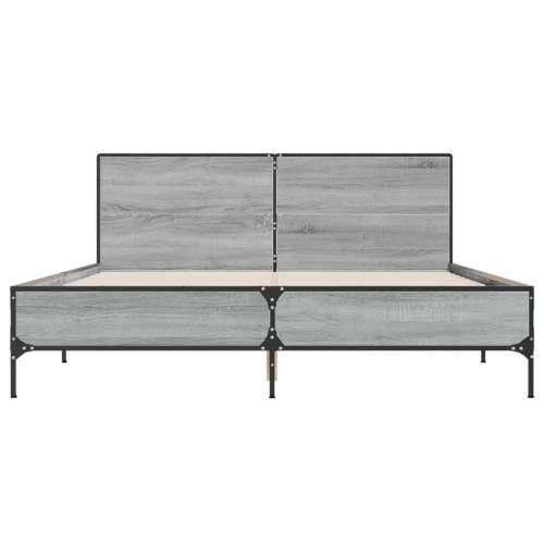 Okvir kreveta boja hrasta 160x200 cm konstruirano drvo i metal - Sivi hrast sonoma 160 x 200 cm Cijena
