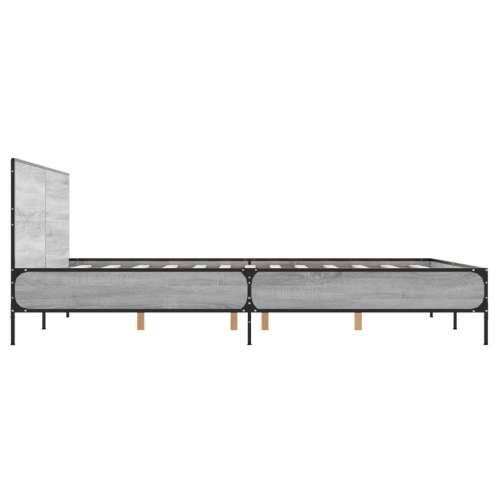 Okvir kreveta boja hrasta 160x200 cm konstruirano drvo i metal - Sivi hrast sonoma 160 x 200 cm Cijena