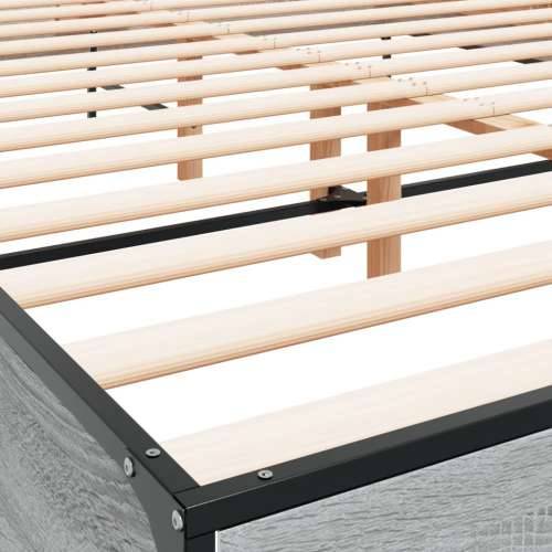 Okvir kreveta boja hrasta 160x200 cm konstruirano drvo i metal - Sivi hrast sonoma 160 x 200 cm Cijena