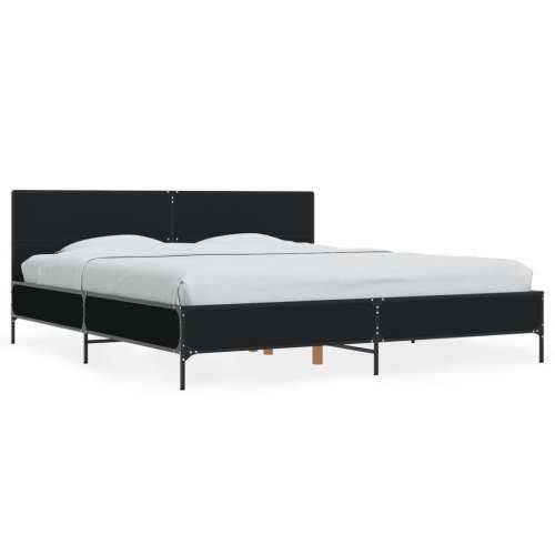 Okvir za krevet crni 180 x 200 cm konstruirano drvo i metal - Crna 180 x 200 cm Cijena