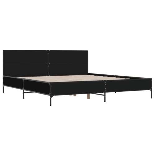 Okvir za krevet crni 180 x 200 cm konstruirano drvo i metal - Crna 180 x 200 cm Cijena
