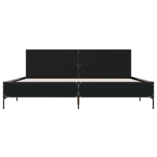 Okvir za krevet crni 180 x 200 cm konstruirano drvo i metal - Crna 180 x 200 cm Cijena