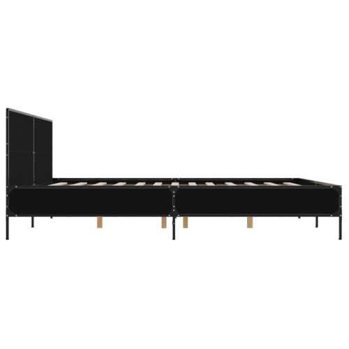 Okvir za krevet crni 180 x 200 cm konstruirano drvo i metal - Crna 180 x 200 cm Cijena