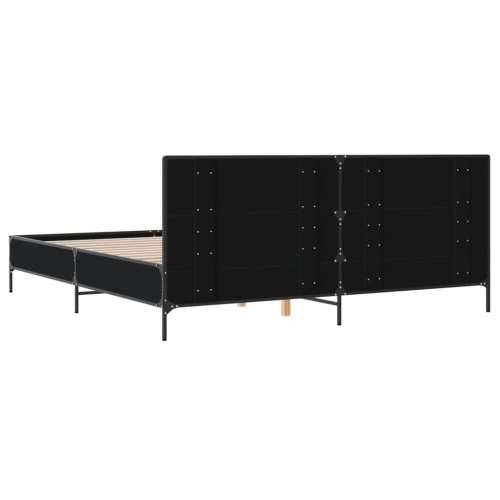 Okvir za krevet crni 180 x 200 cm konstruirano drvo i metal - Crna 180 x 200 cm Cijena