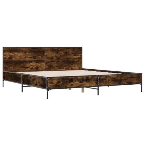 Okvir za krevet boja hrasta 200x200cm konstruirano drvo i metal - Dimljeni hrast 200 x 200 cm Cijena