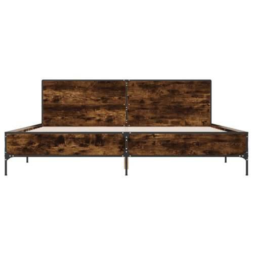 Okvir za krevet boja hrasta 200x200cm konstruirano drvo i metal - Dimljeni hrast 200 x 200 cm Cijena