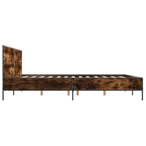 Okvir za krevet boja hrasta 200x200cm konstruirano drvo i metal - Dimljeni hrast 200 x 200 cm Cijena