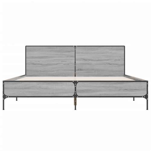 Okvir za krevet boja hrasta 120x190cm konstruirano drvo i metal - Sivi hrast sonoma 120 x 190 cm Cijena