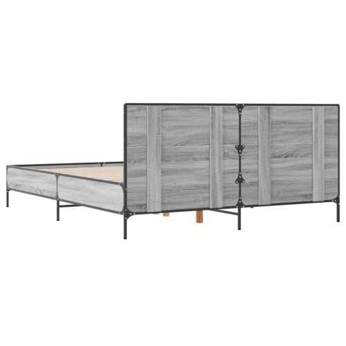 Okvir za krevet boja hrasta 120x190cm konstruirano drvo i metal - Sivi hrast sonoma 120 x 190 cm Cijena