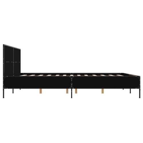 Okvir za krevet crni 135x190 cm konstruirano drvo i metal - Crna 135 x 190 cm Cijena
