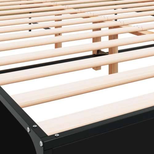 Okvir za krevet crni 135x190 cm konstruirano drvo i metal - Crna 135 x 190 cm Cijena