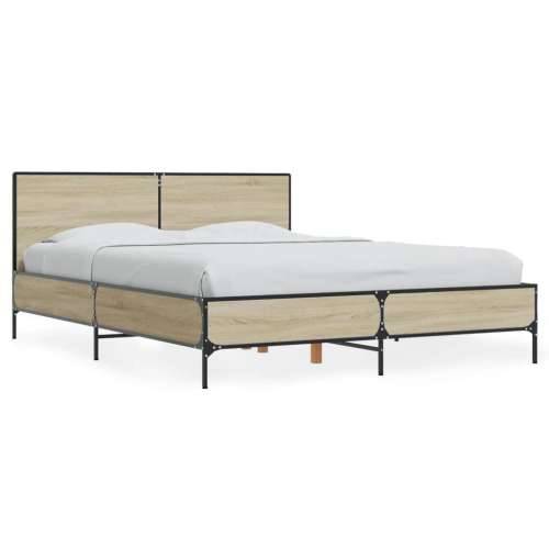 Okvir za krevet boja hrasta 140x190cm konstruirano drvo i metal - sonoma hrast 140 x 190 cm? Cijena