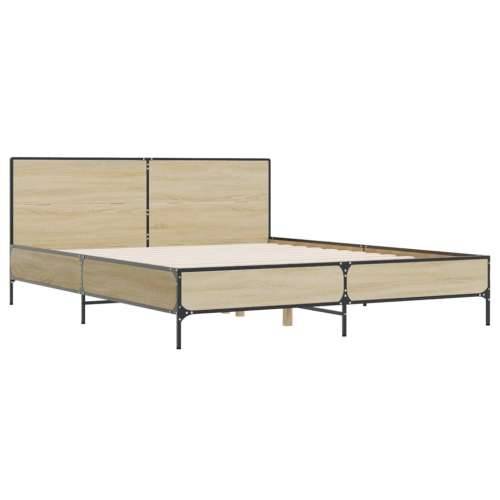 Okvir za krevet boja hrasta 140x190cm konstruirano drvo i metal - sonoma hrast 140 x 190 cm? Cijena