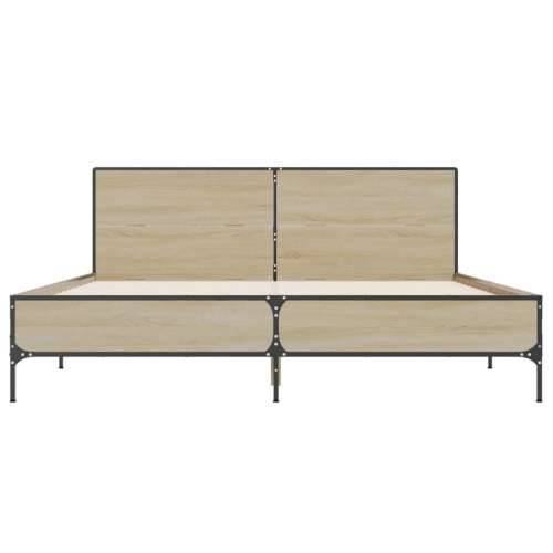Okvir za krevet boja hrasta 140x190cm konstruirano drvo i metal - sonoma hrast 140 x 190 cm? Cijena
