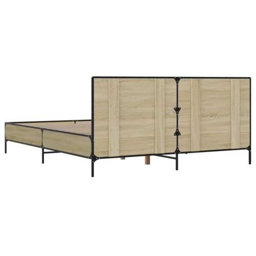 Okvir za krevet boja hrasta 140x190cm konstruirano drvo i metal - sonoma hrast 140 x 190 cm? Cijena