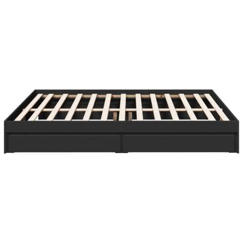 Okvir za krevet s ladicama crni 200x200 cm konstruirano drvo - Crna 200 x 200 cm Cijena