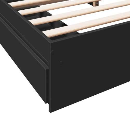 Okvir za krevet s ladicama crni 200x200 cm konstruirano drvo - Crna 200 x 200 cm Cijena