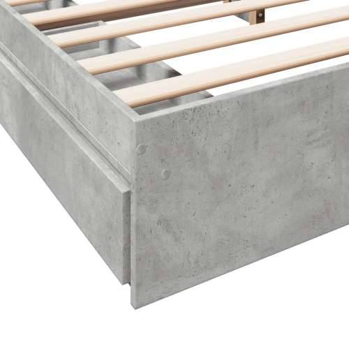 Okvir kreveta s ladicama siva boja betona 200x200 cm drveni Beton siva 200 x 200 cm Cijena