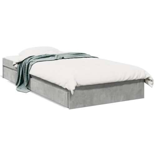 Okvir kreveta s ladicama siva boja betona 90 x 190 cm drveni Beton siva 90 x 190 cm Cijena