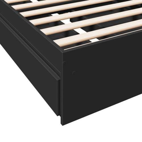 Okvir kreveta s ladicama crni 75 x 190 cm konstruirano drvo Crna 75 x 190 cm Cijena