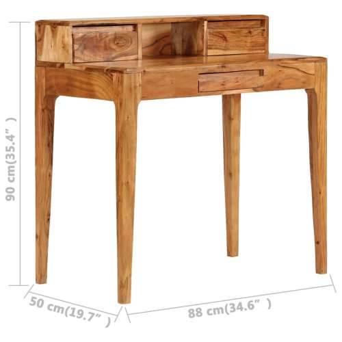 Pisaći stol s ladicama od masivnog drva 88 x 50 x 90 cm Cijena