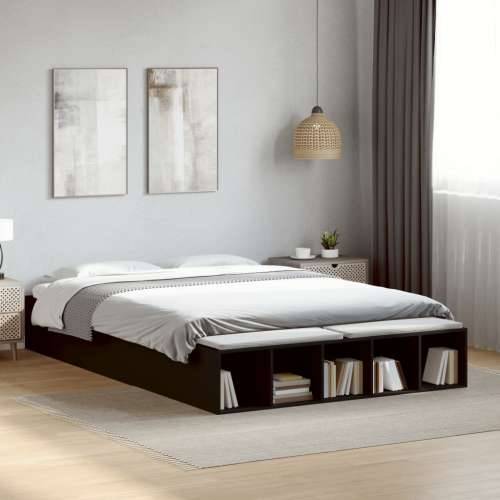 Okvir za krevet crni 150x200 cm konstruirano drvo - Crna 150 x 200 cm Cijena