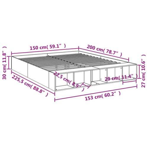 Okvir za krevet crni 150x200 cm konstruirano drvo - Crna 150 x 200 cm Cijena