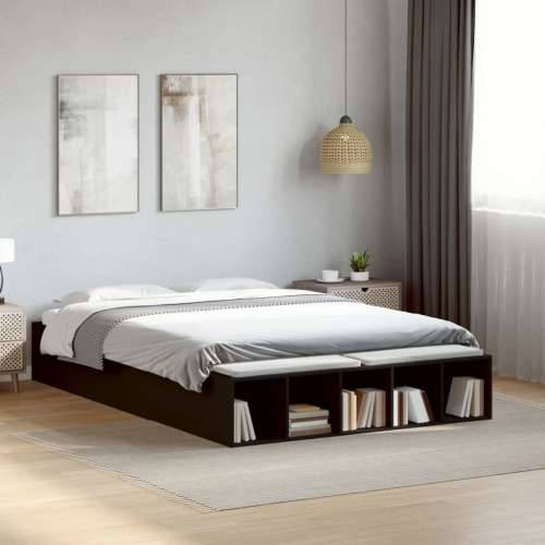 Okvir kreveta crni 120 x 200 cm od konstruiranog drva - Crna 120 x 200 cm Cijena