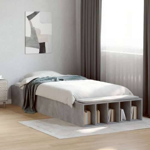 Okvir kreveta boja betona 90 x 190 cm od konstruiranog drva - Beton siva 90 x 190 cm Cijena
