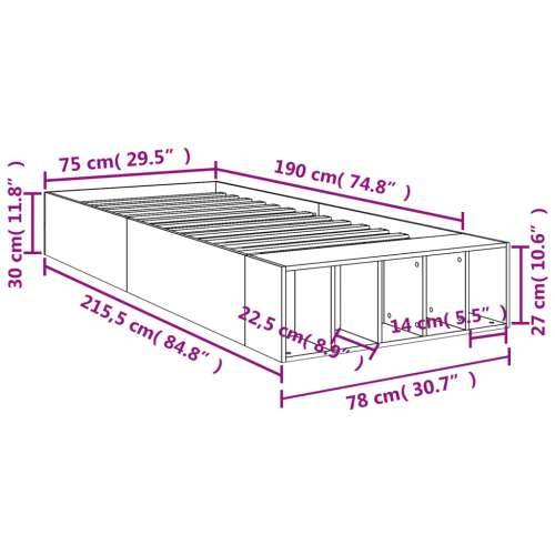 Okvir za krevet boja hrasta 75x190 cm od konstruiranog drva - sonoma hrast 75 x 190 cm Cijena
