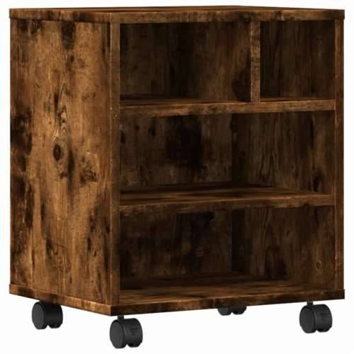 Stalak za pisač s kotačima boja hrasta 41 x 32 x 48 cm - Dimljeni hrast Cijena